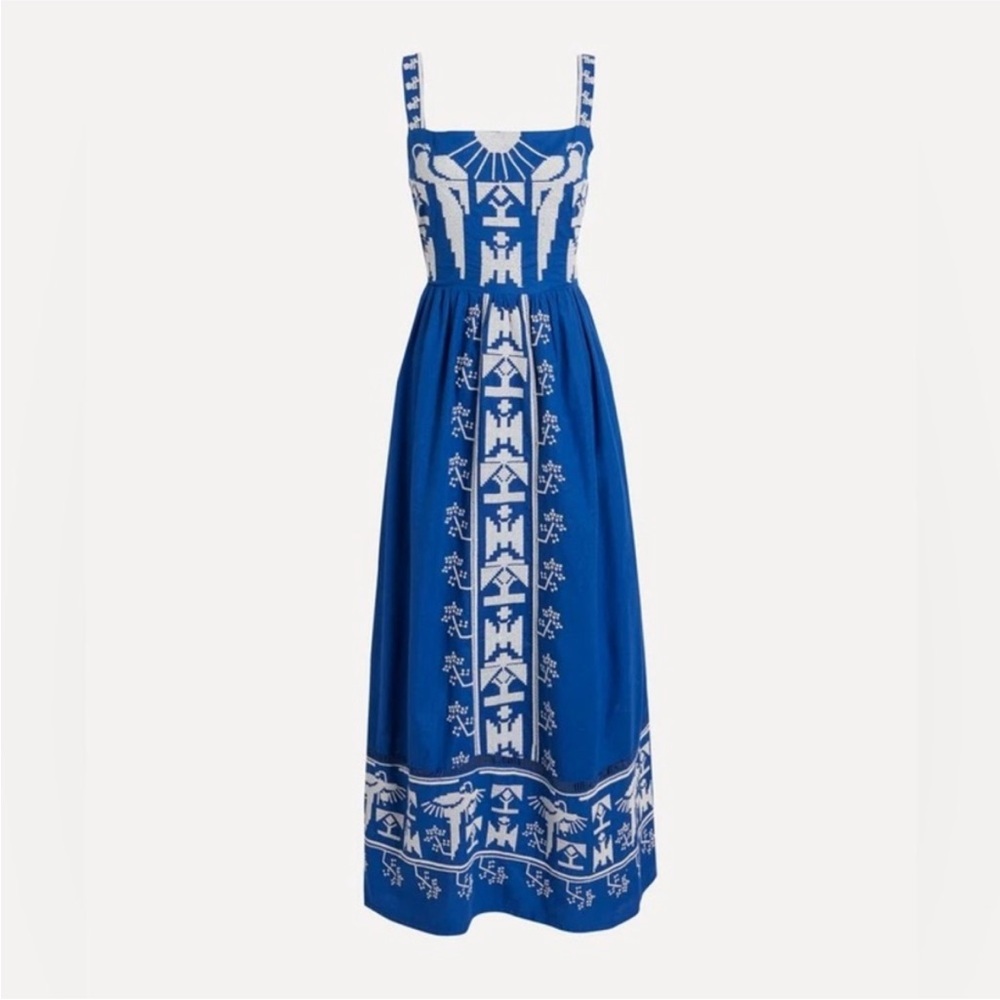 FARM Rio Blue and White Maxi Dress